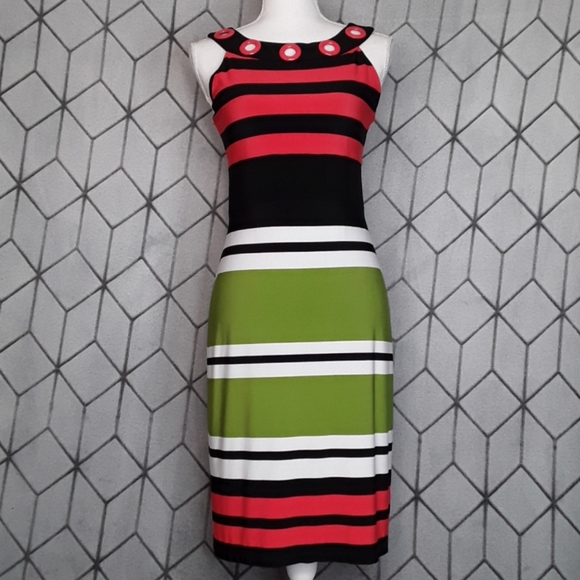 Joseph Ribkoff Dresses & Skirts - JOSEPH RIBKOFF Striped Sheath Midi Dress